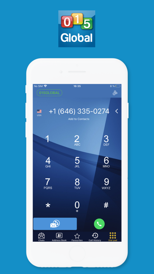 #1. 015Global (iOS) Podle: HASHIKMA NGN INTERNATIONAL COMMUNICATIONS 015 LTD