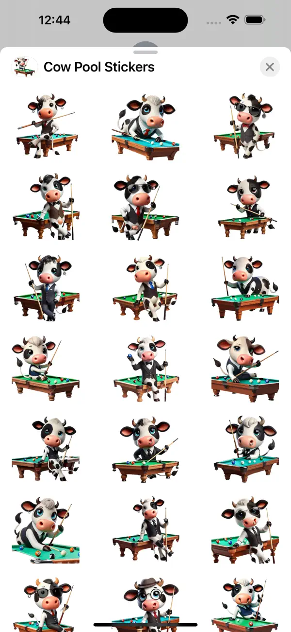 Screenshot #1 pour Cow Pool Stickers
