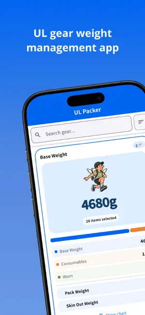ULPacker UL gear wt tracker screenshot 1
