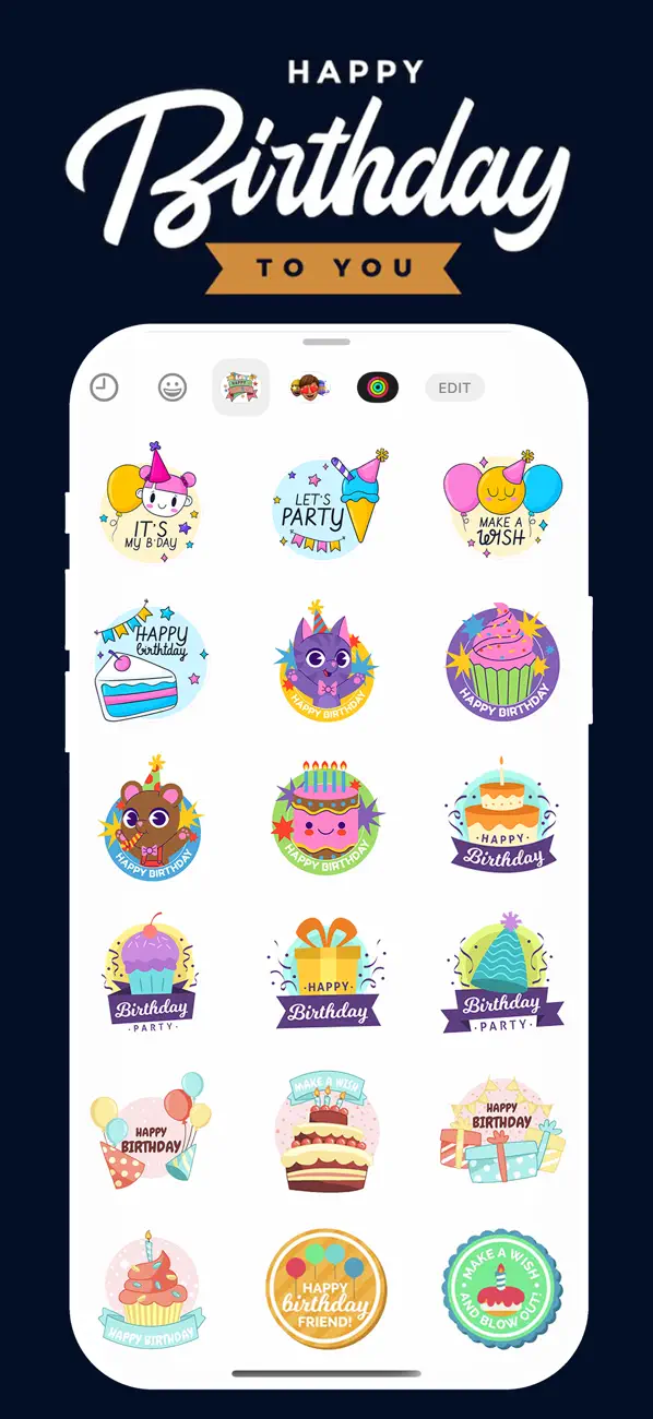 Screenshot #2 pour Birthday Stickers!!!