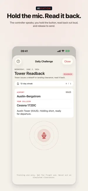 WilcoAI — ATC Radio Practice screenshot 1