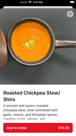 Axum Ethiopian Restaurant iPhone screenshot 4 - Food & Drink app