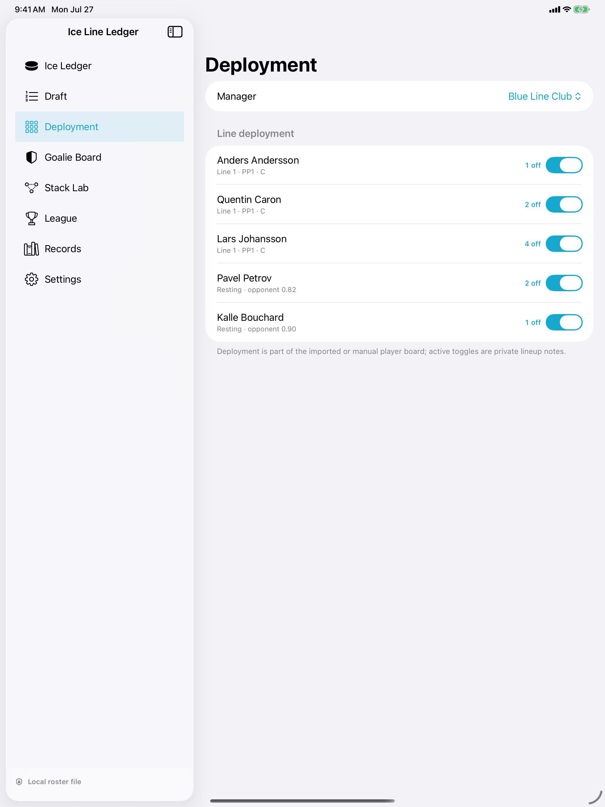 Ice Line Ledger iPad screenshot 3 of 4