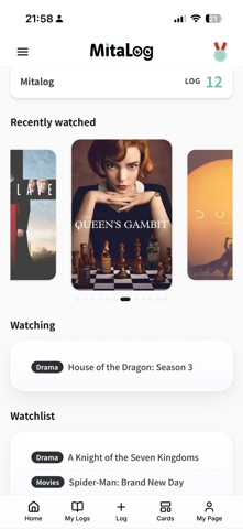 MitaLog - Movie & TV Tracker iPhone screenshot