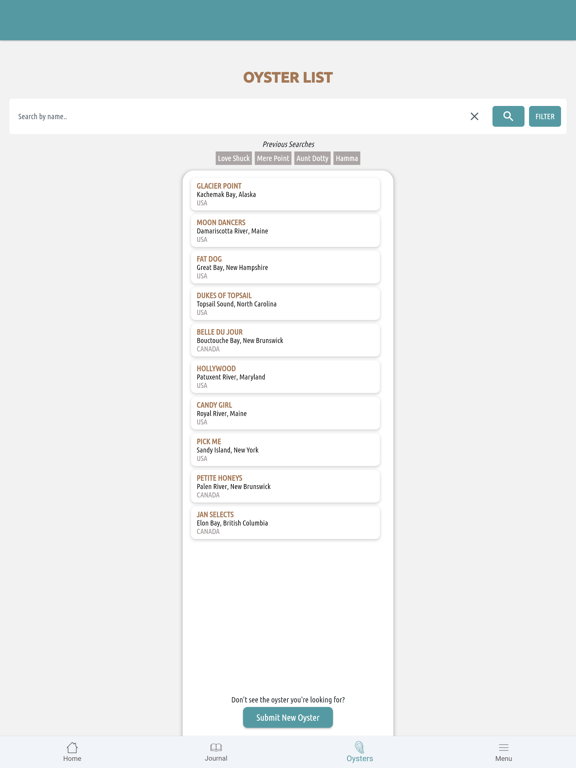 The Oyster Journal iPad screenshot 2 - Food & Drink app