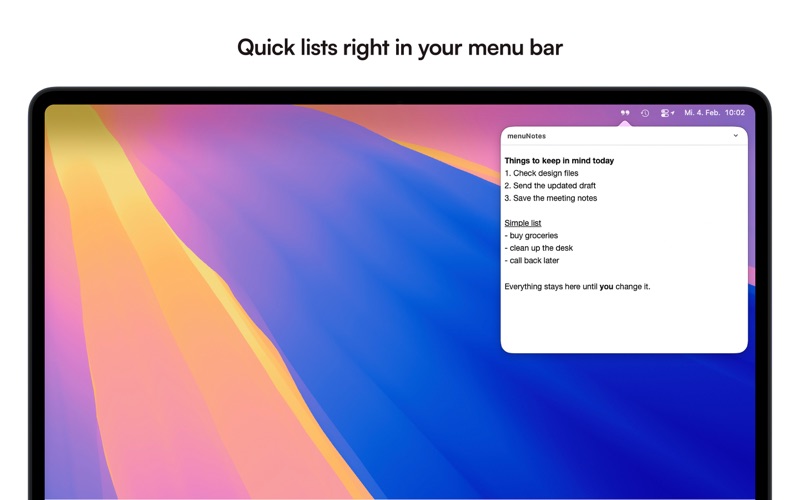 menuNotes screenshot 2