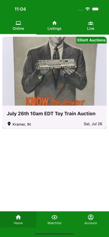 Elliott Auctions screenshot