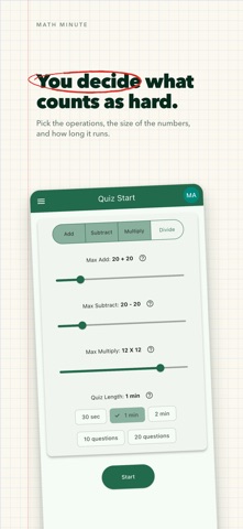 Math Minute iPhone screenshot