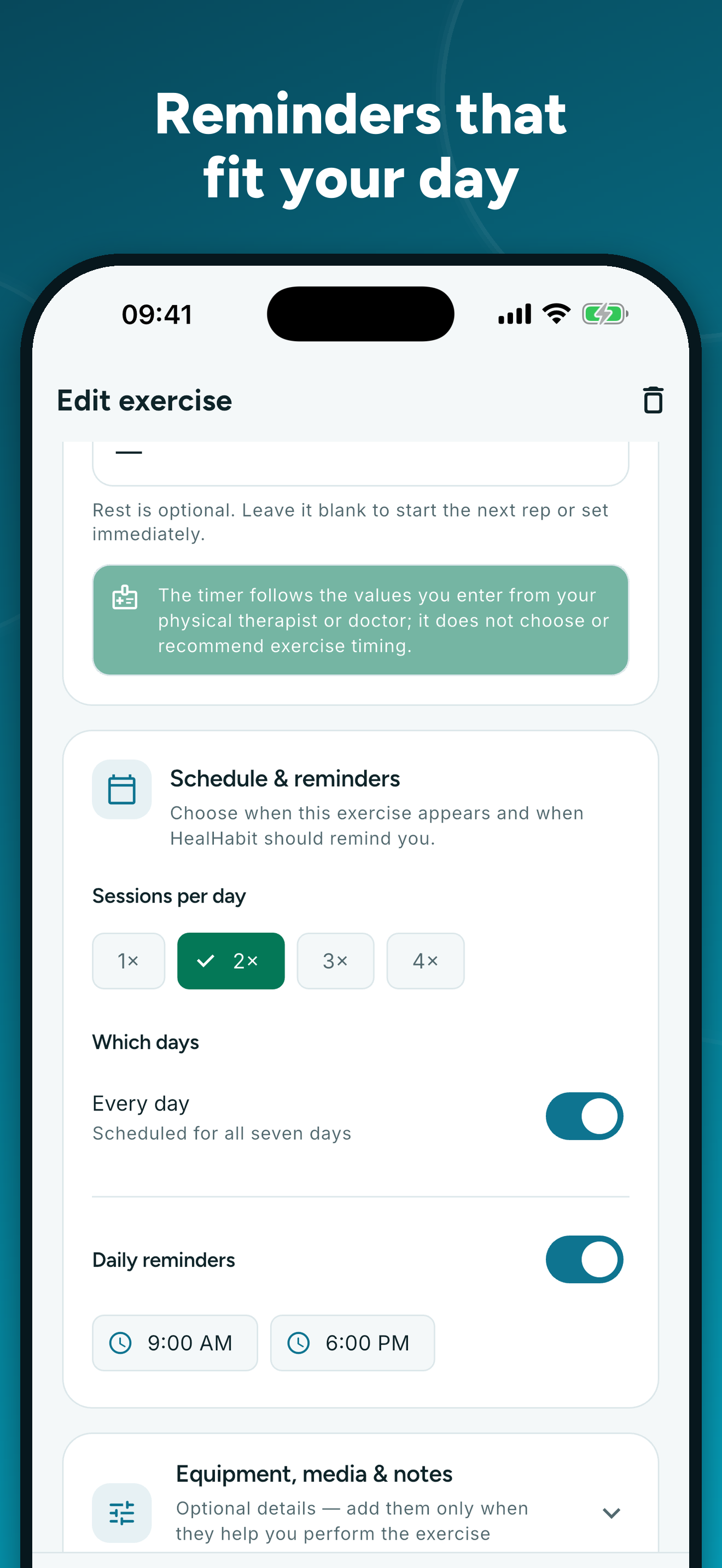 HealHabit: PT Exercise Log screenshot 5