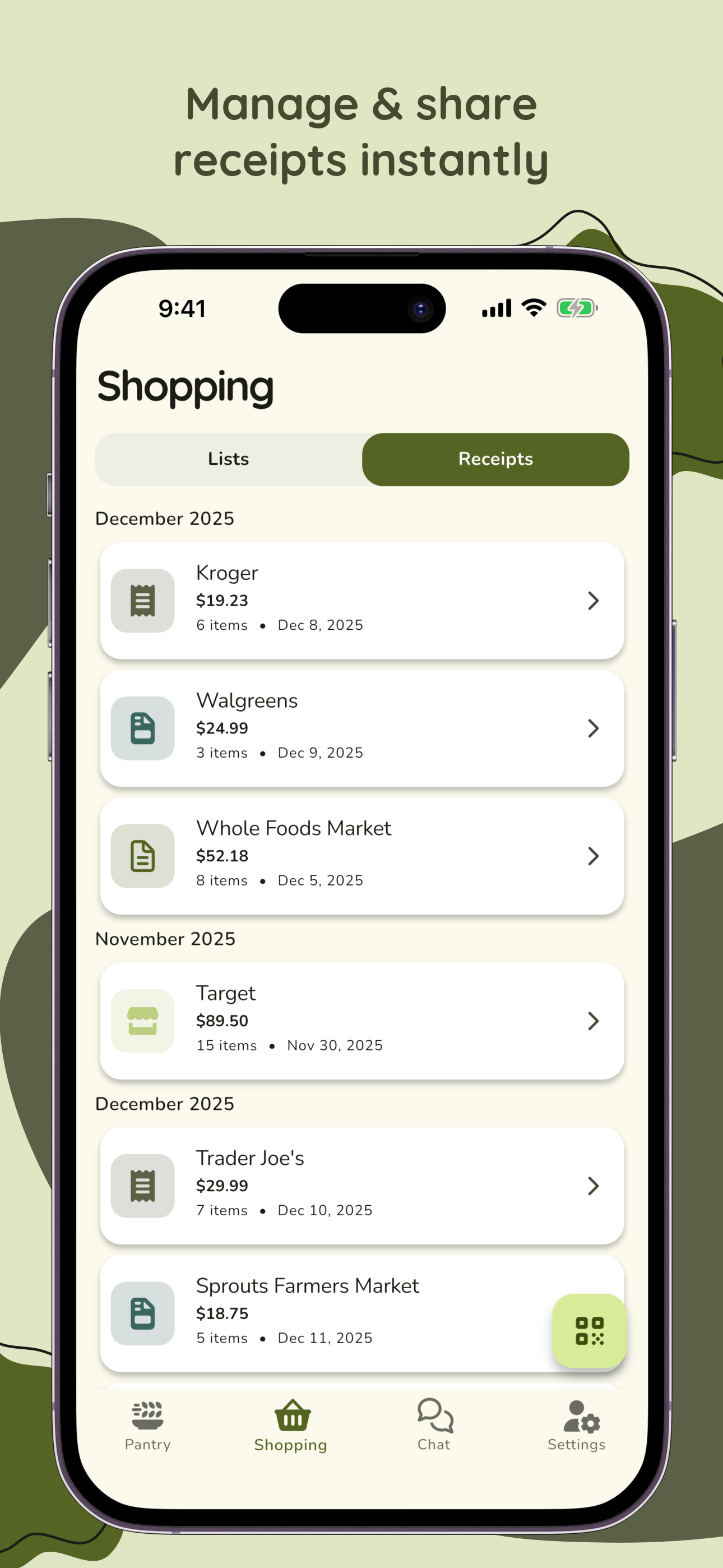 Pantry Trackr: Pantry & Lists