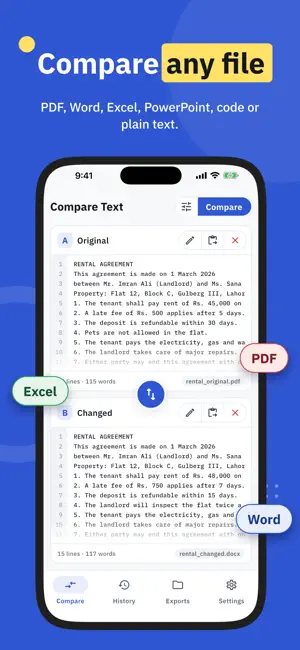 Compare Text: PDF & Documents screenshot 2