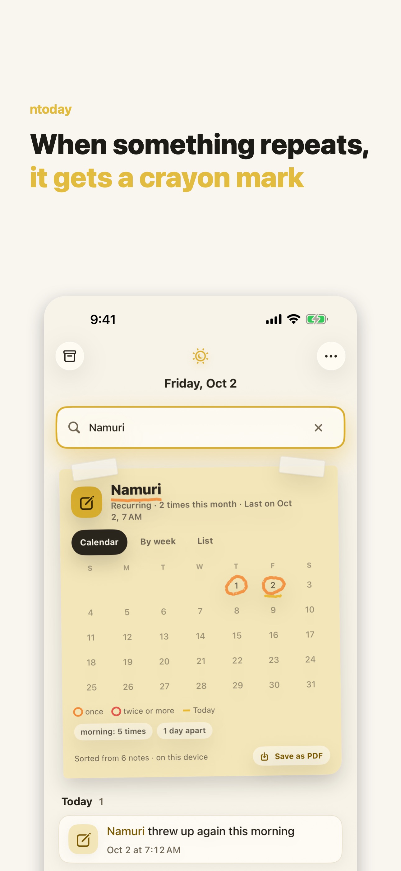 Screenshot 5 of ntoday - Brain Dump Notes