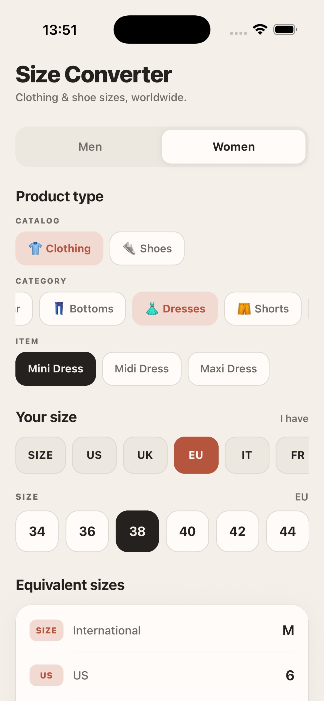Screenshot 2 of Clothing Shoes Size Converter