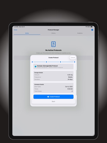 Peptide Tracker & Log: Dosed iPad screenshot