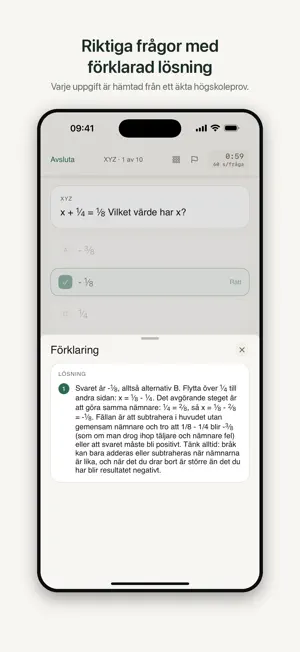 Högskoleprovet: öva HP screenshot 2