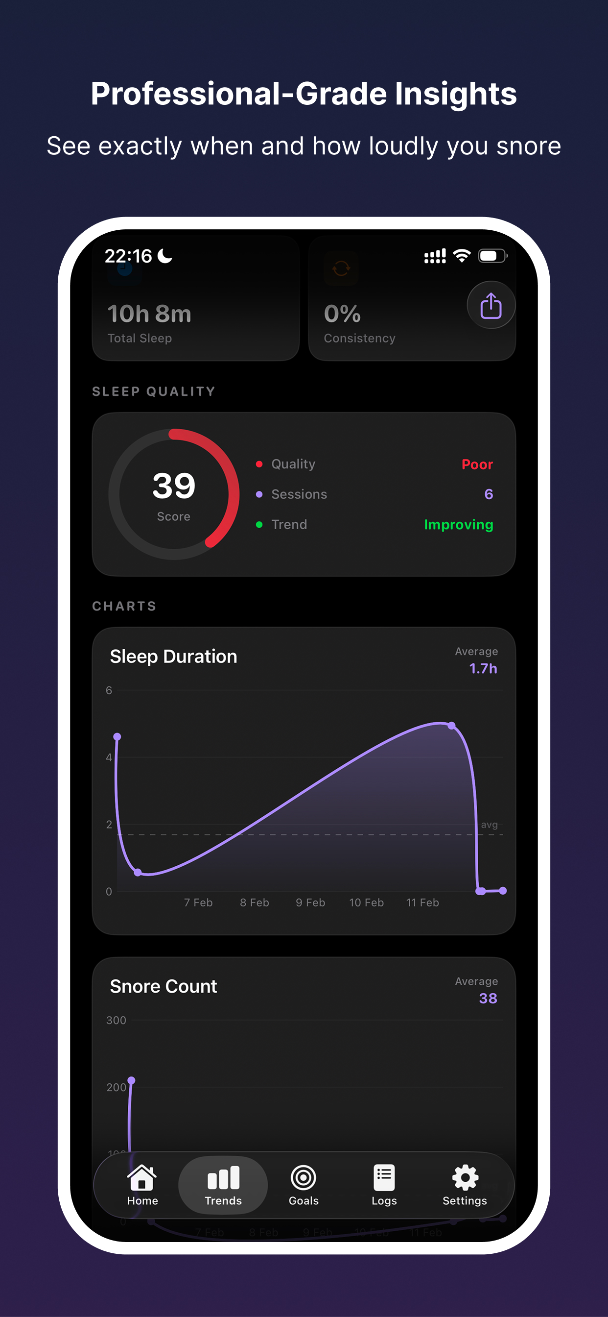 SnoozeLog Snore Recorder screenshot 4
