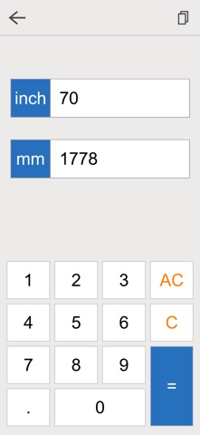 inch mm converter screenshot