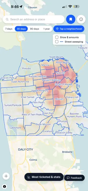 SF Parking Ticket Map screenshot 1