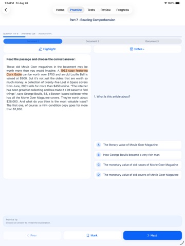 TOEIC Practice Test + iPad screenshot