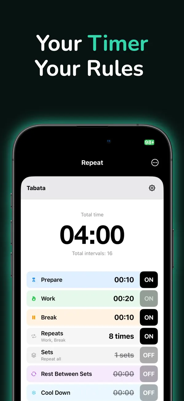 Timer for Workouts - Repeat Screenshot 1