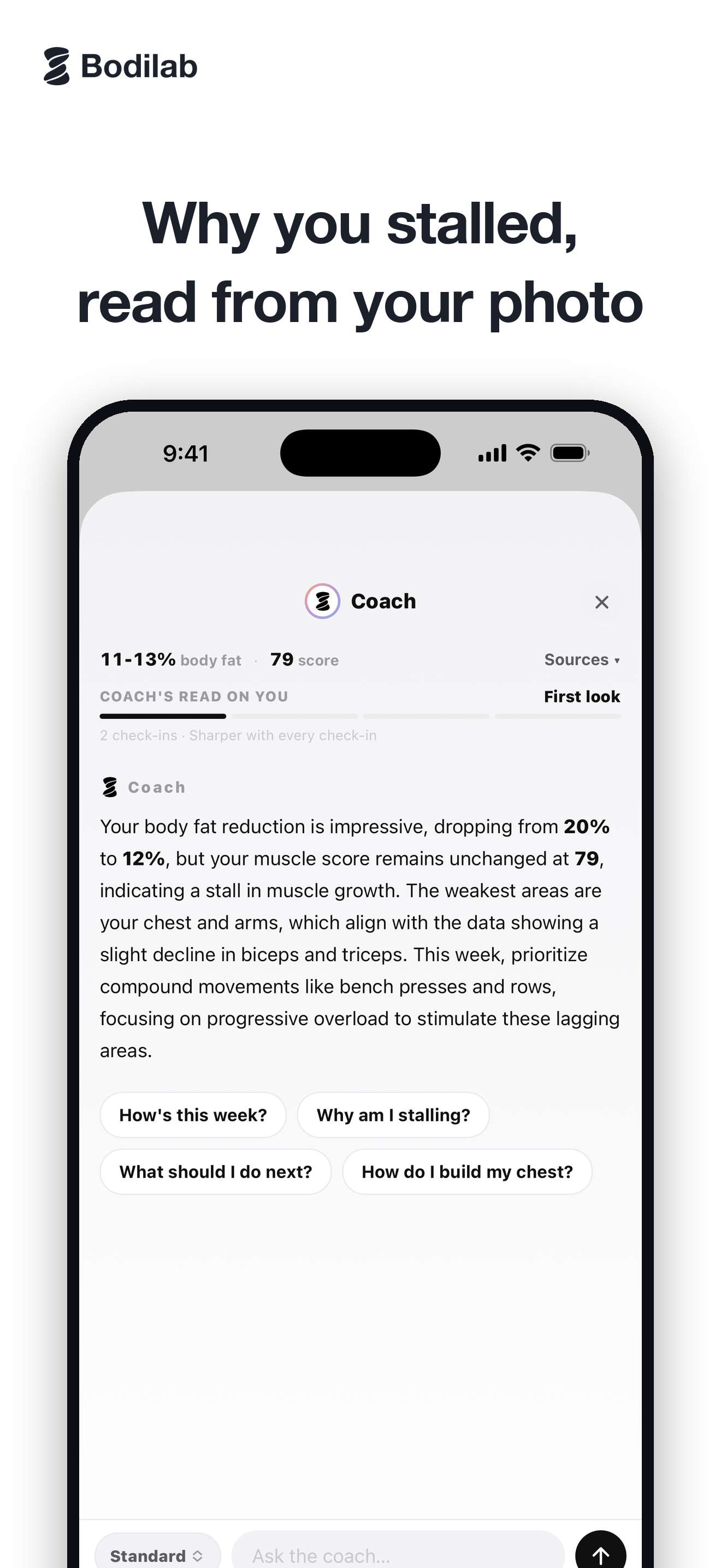 Bodilab: Body Fat & Muscle AI screenshot 4