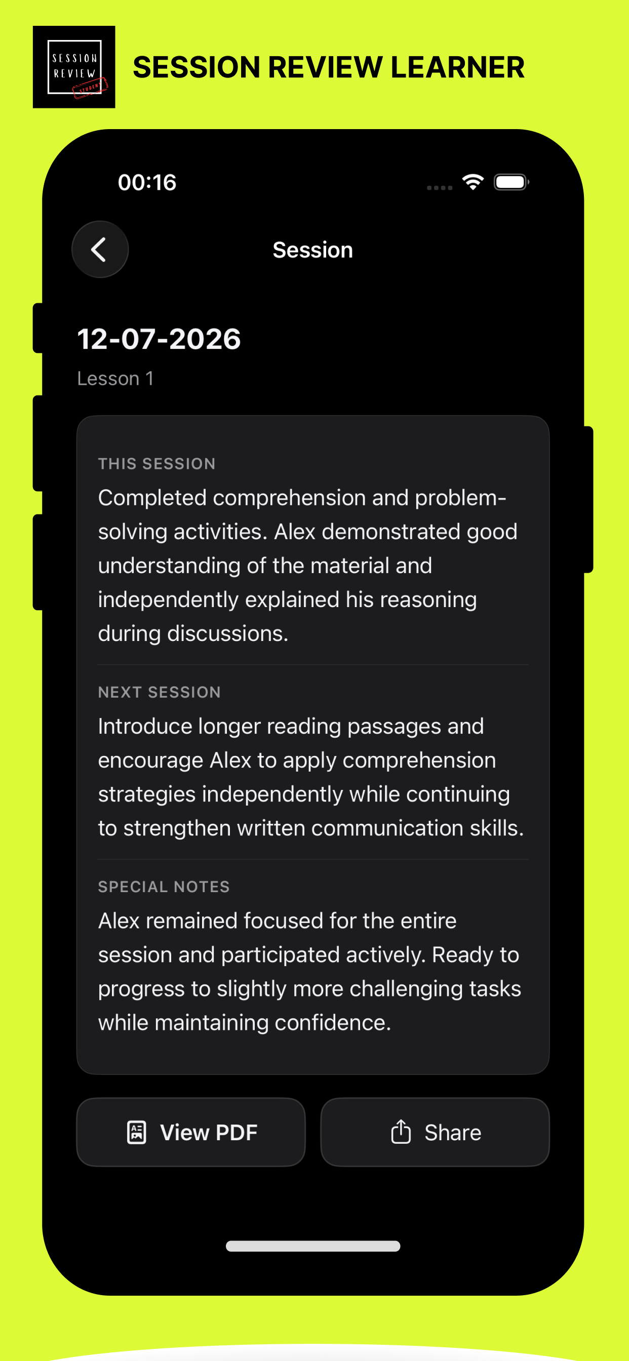 Session Review Learner screenshot 4