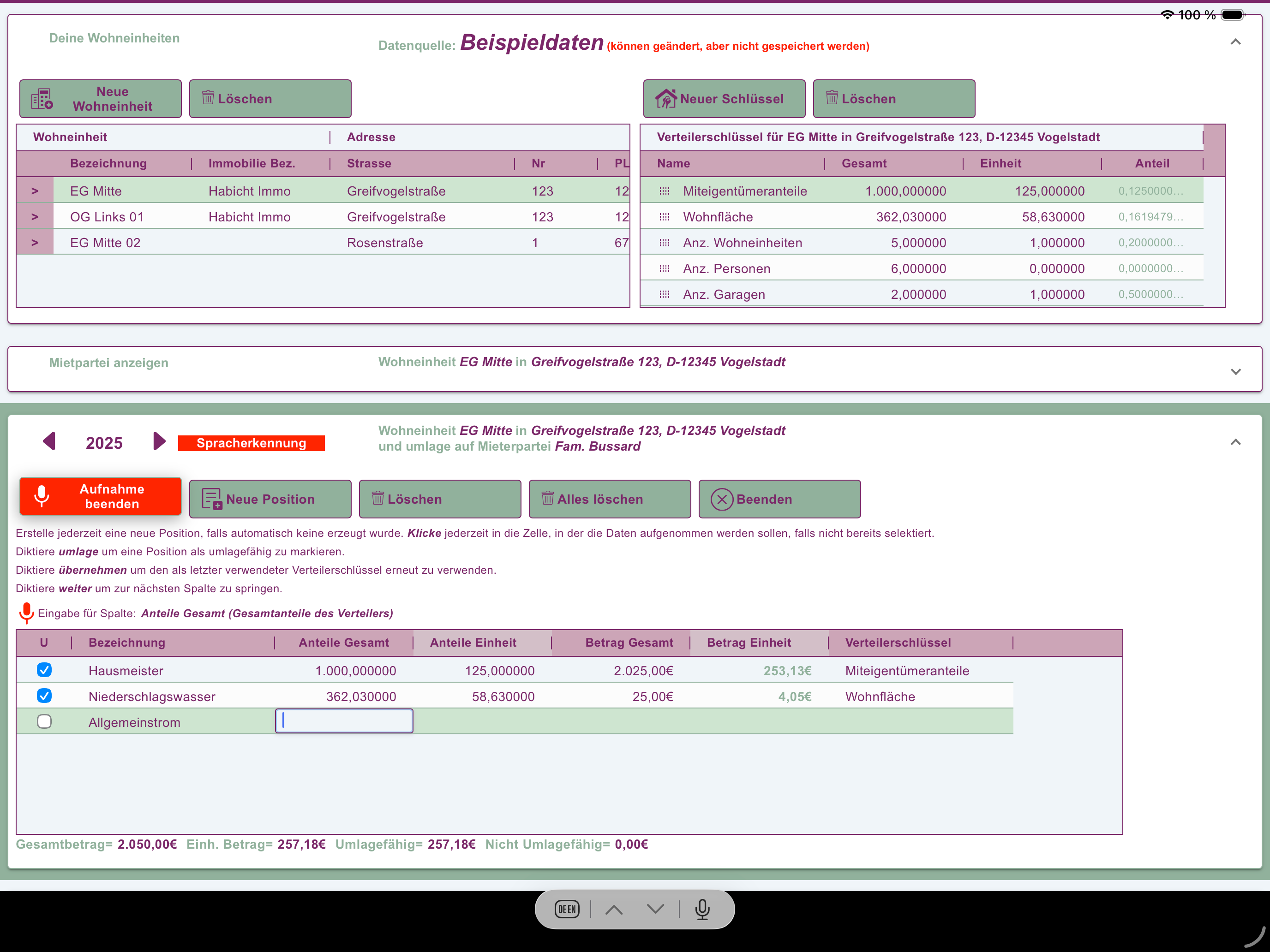 Nebenkostenabrechnungen screenshot 9