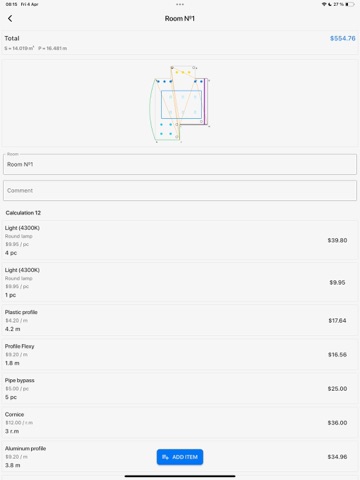 Ceilings: Measures & Estimates iPad screenshot