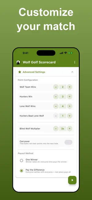 Wolf Golf Scorecard screenshot 2