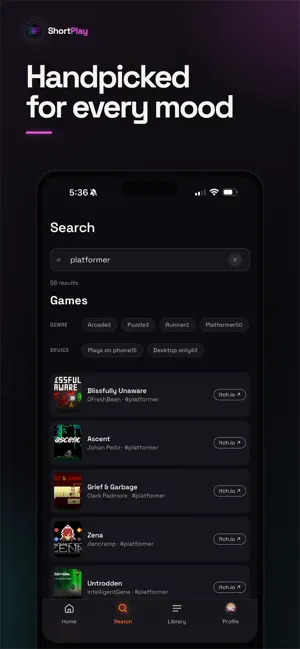 ShortPlay: Indie Games screenshot 3