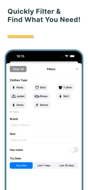 TryTracker Size Guide App screenshot 4