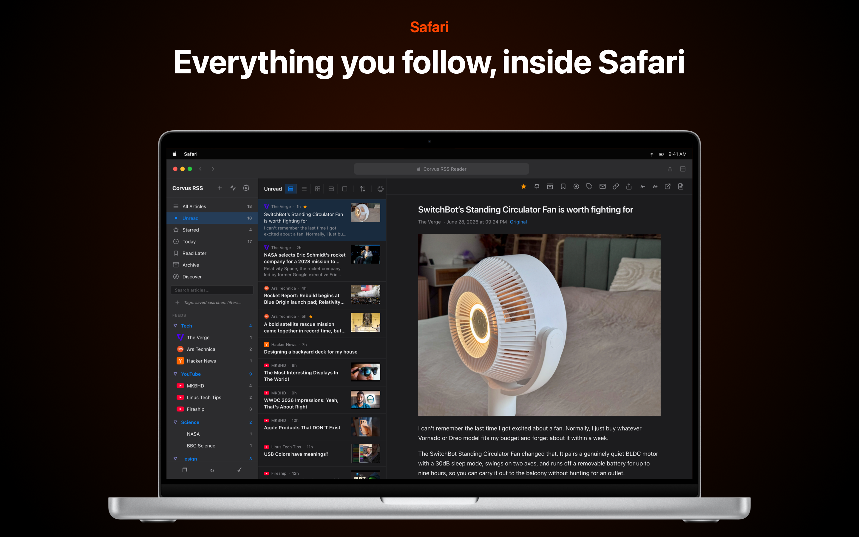 Corvus RSS Reader for Safari screenshot 13