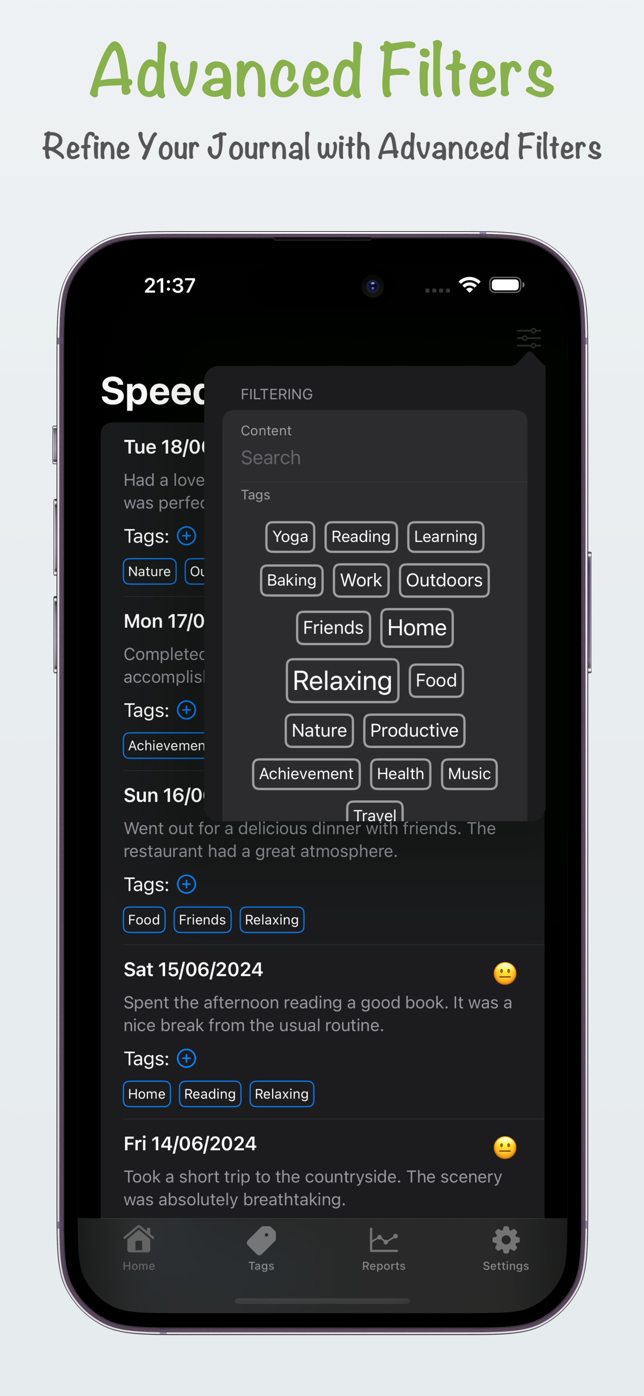 Speedy Journal - with tags