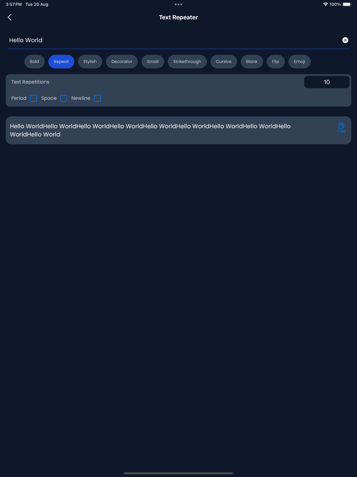 Stylish Text Generator App