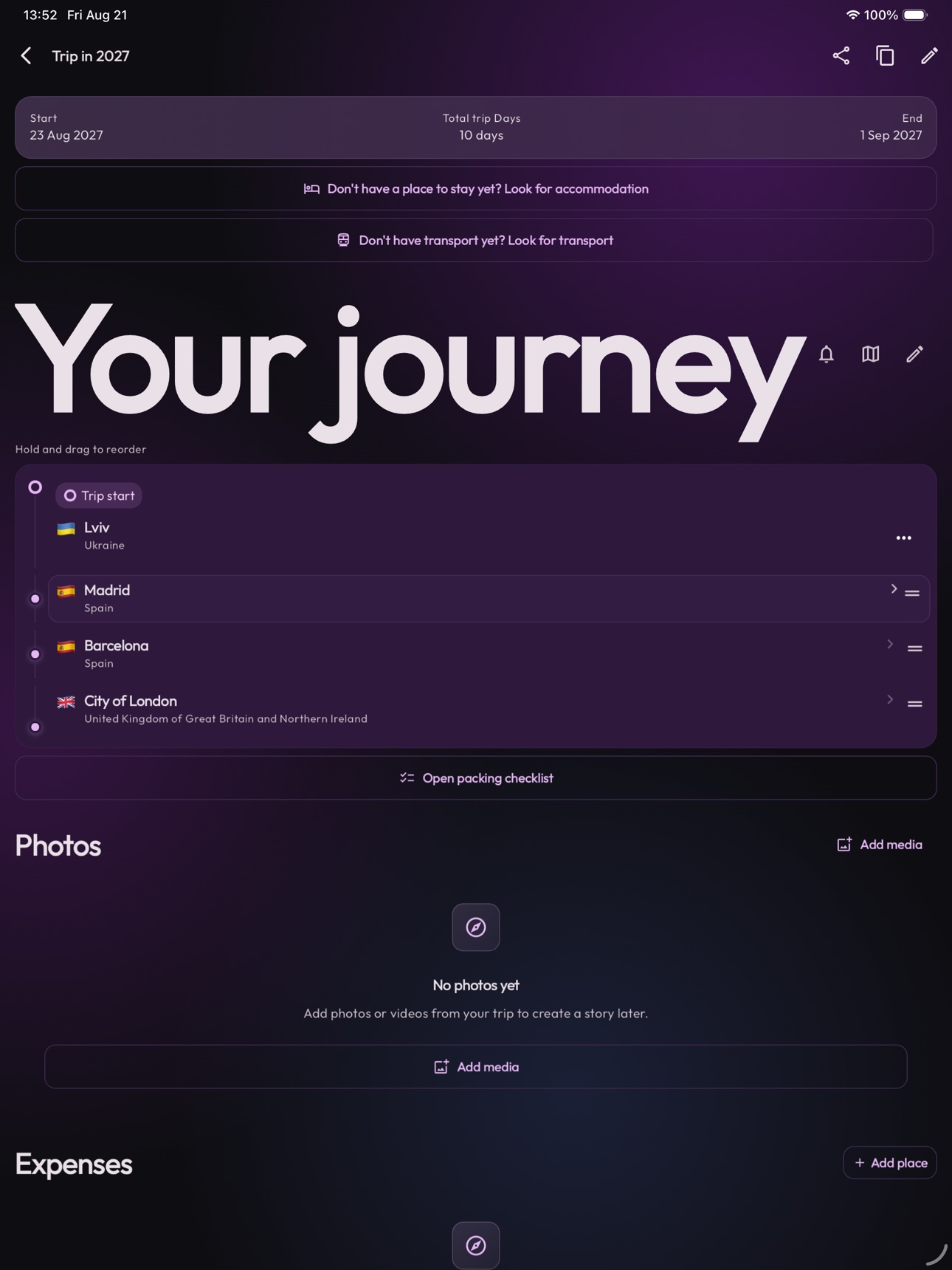 Screenshot 9 of Journey Journal & Planner