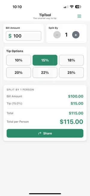 Tip Tool % screenshot 2