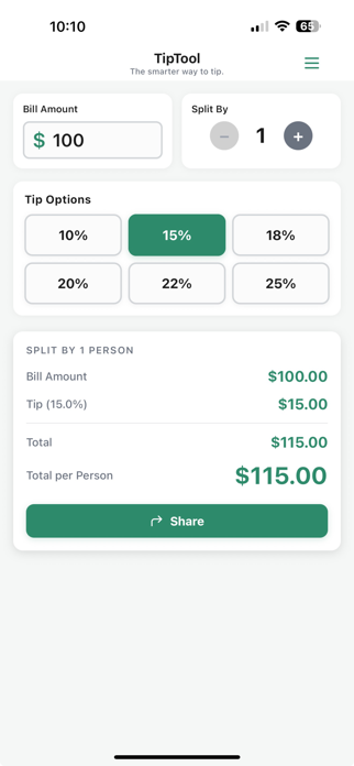 Tip Tool % Screenshot 2 of 3