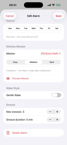 Wake Mission: Smart Alarm iPhone screenshot