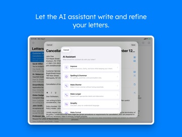 Letter: just write letters iPad screenshot