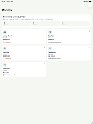 Home Inventory Tracker DW iPad screenshot