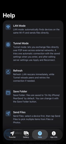 PeerSend screenshot