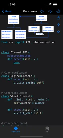 Скриншот Python & SQL на iPhone 2