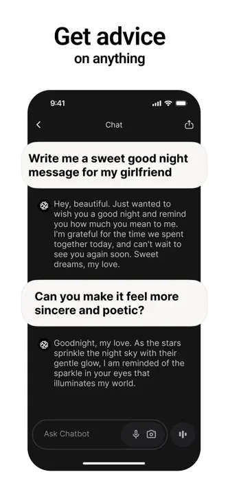 Chatbot App : capture d’écran 8 sur 8