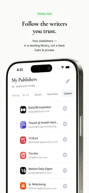 Letters - newsletter reader screenshot 2