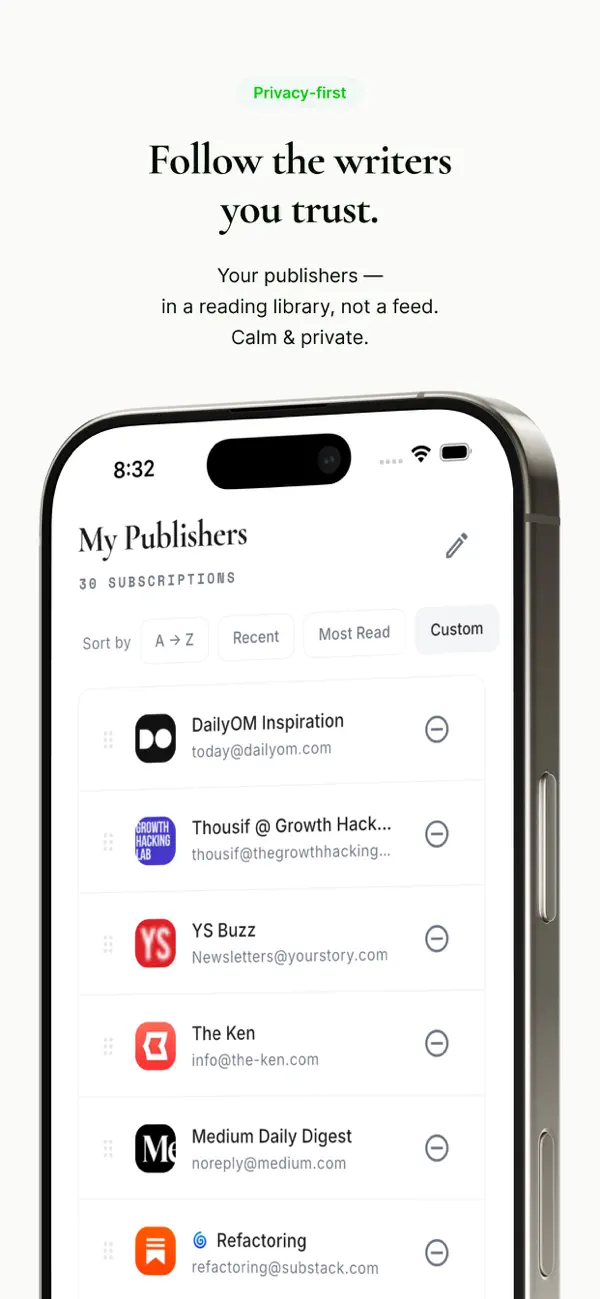 Screenshot #2 pour Letters - newsletter reader