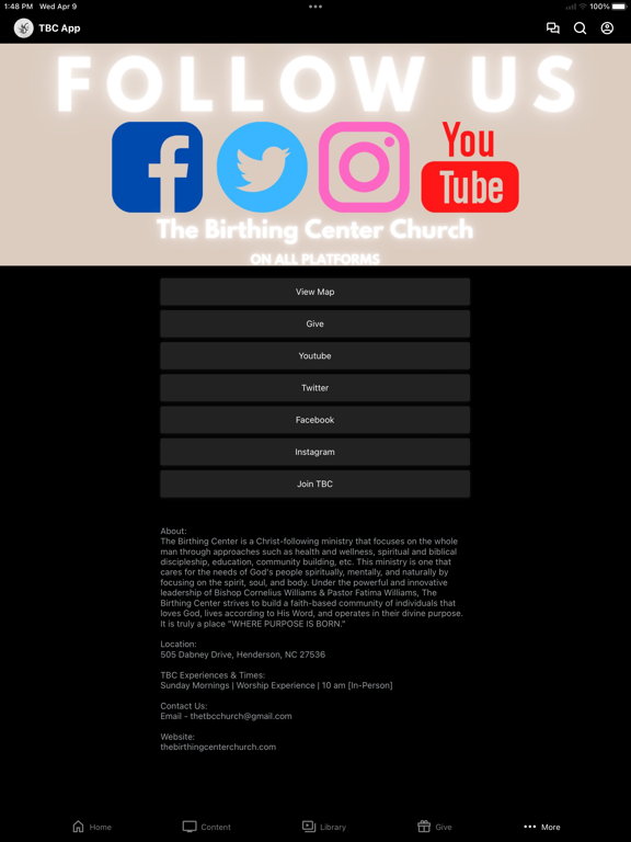 The Birthing Center iPad screenshot