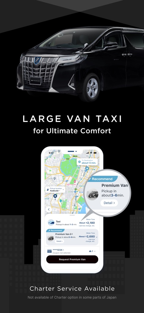 GO / Taxi app for Japan - Confort Haut de Gamme
