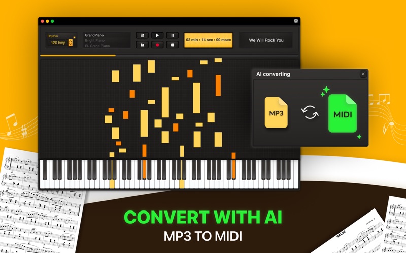 MIDI Keyboard - Piano Lessons Screenshot