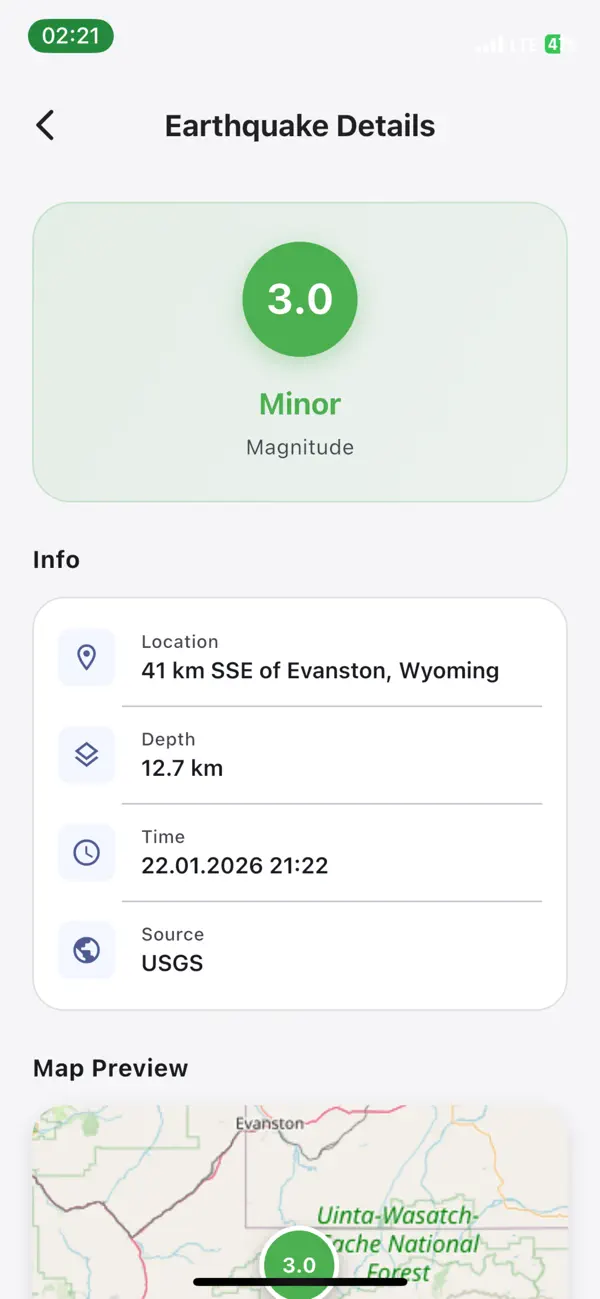 Screenshot #2 pour QuakeInfo