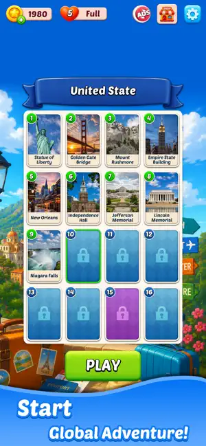 Jigsaw Solitaire - World Tour screenshot 1